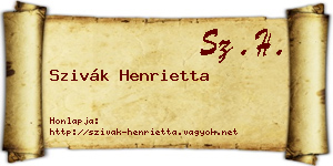 Szivák Henrietta névjegykártya