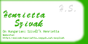 henrietta szivak business card